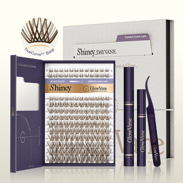 GlowVane TrueCurve Lash Cluster Kit - Brown Lahes