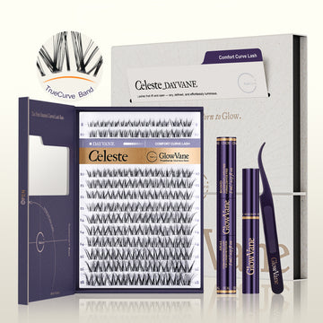 GlowVane TrueCurve Lash Cluster Kit - Celeste