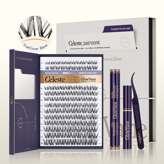 GlowVane TrueCurve Lash Cluster Kit - Celeste